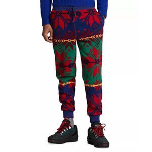 Polo Ralph Lauren Men's Geometric-Print Fleece Jogger Pants - Snowflake XL